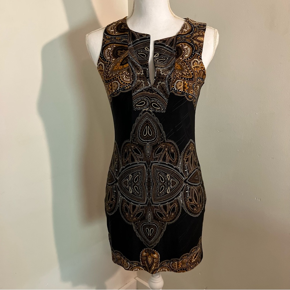 Le Chateau black and gold mini dress XS